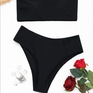 Black high waisted bikini bottoms